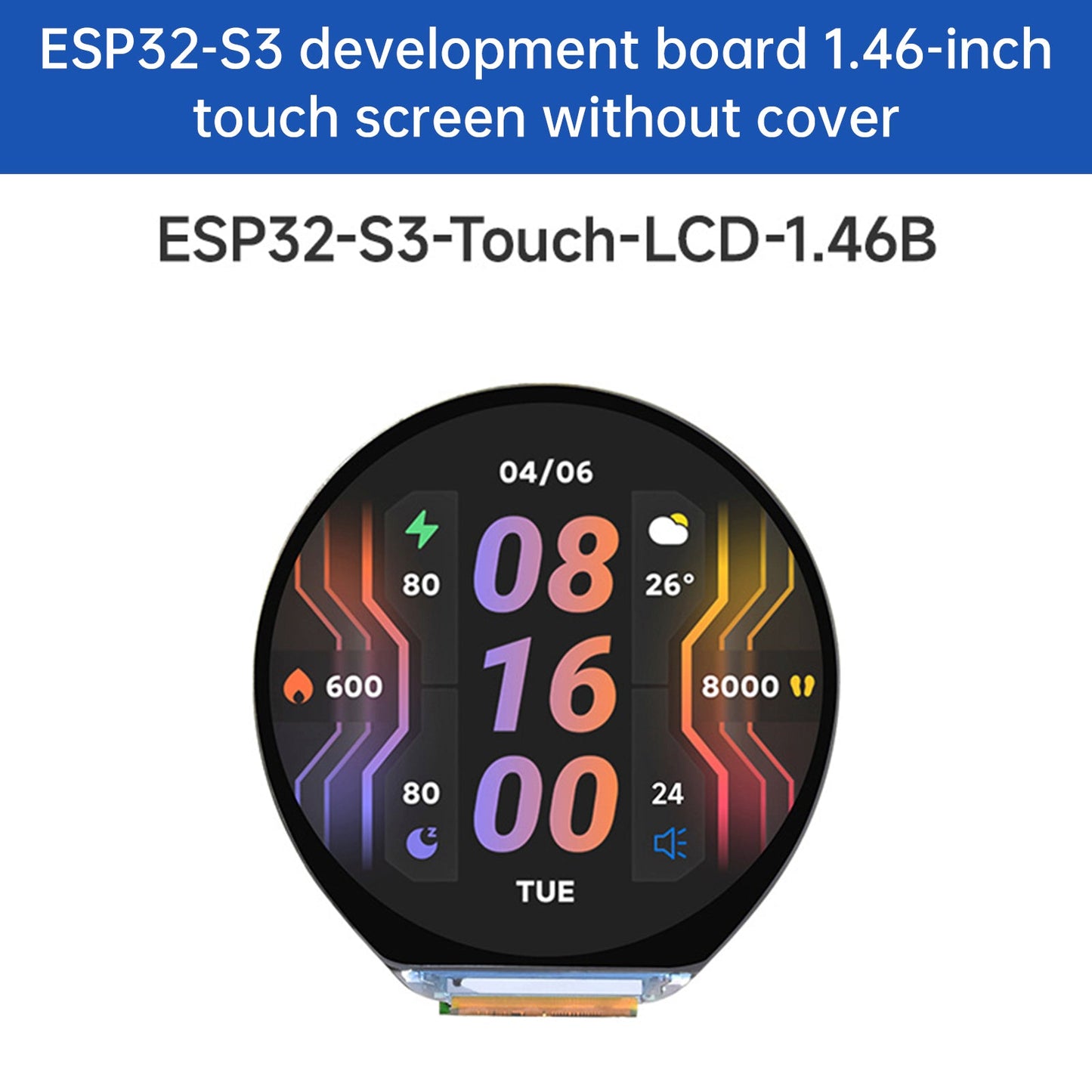 Scheda di sviluppo con touch screen circolare ESP32-S3 da 1,46 pollici che supporta AI Xiaozhi