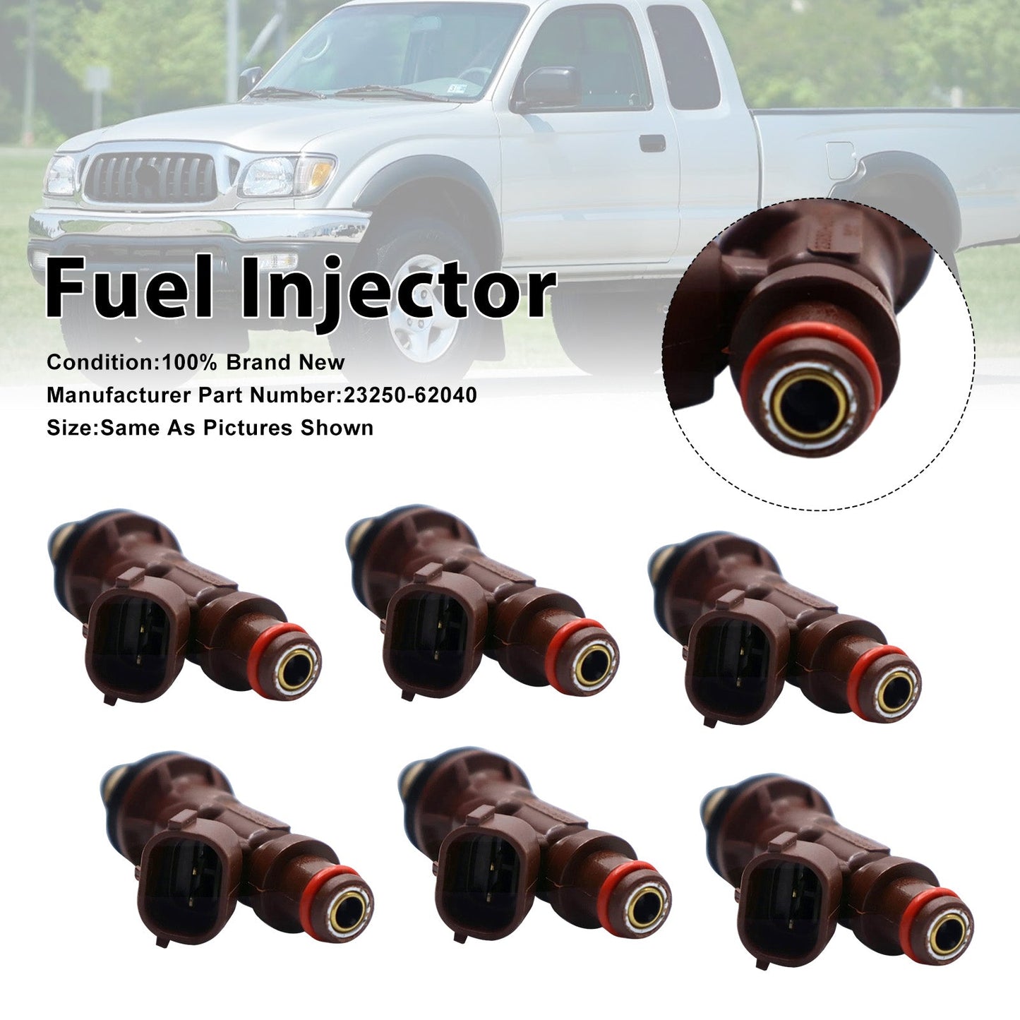 6 iniettori di carburante per Toyota Tundra 98-04 Tacoma 1998-2004 23250-62040