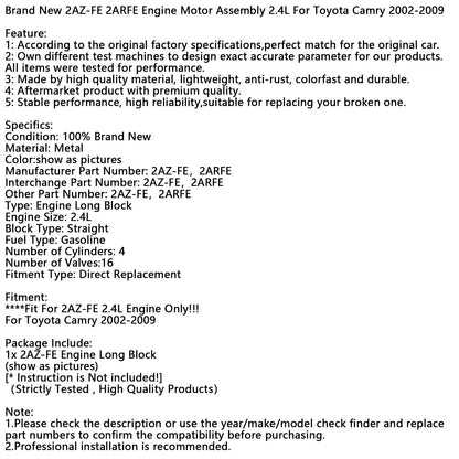 Nuovo di zecca 2AZ-FE 2ARFE Motore Gruppo Motore 2.4L per Toyota Camry 2002-2009