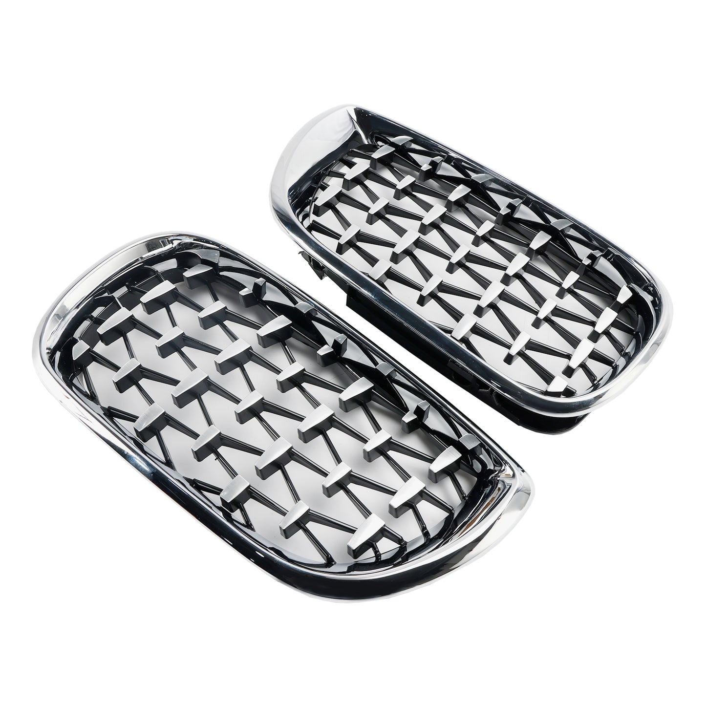 Pair Chrome Diamond Grille For BMW E46 Saloon/Touring Facelift 2002-2005 4Dr