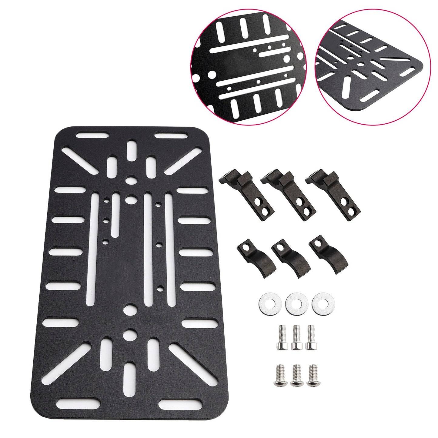 Kit staffa di montaggio universale per borsa laterale simmetrica nera per moto