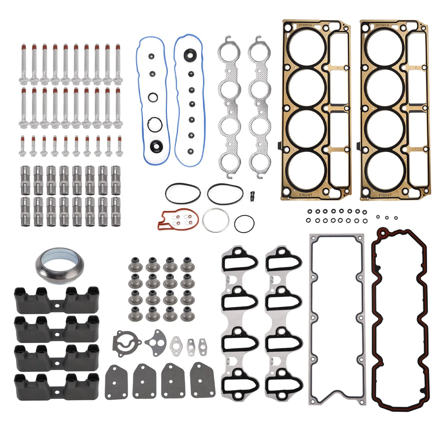 Kit punterie non AFM per Cadillac Escalade 5.3L 5328CC 325CID V8 OHV 2004-2005, set guarnizioni testata, bulloni testata, punterie e guide ms98016t
