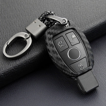 Custodia in silicone e pelle per chiave auto con fibbia per Mercedes-Benz
