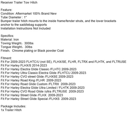 Gancio di traino per rimorchio adatto per Touring Electra Street Glide FLHX 2009-2023 argento