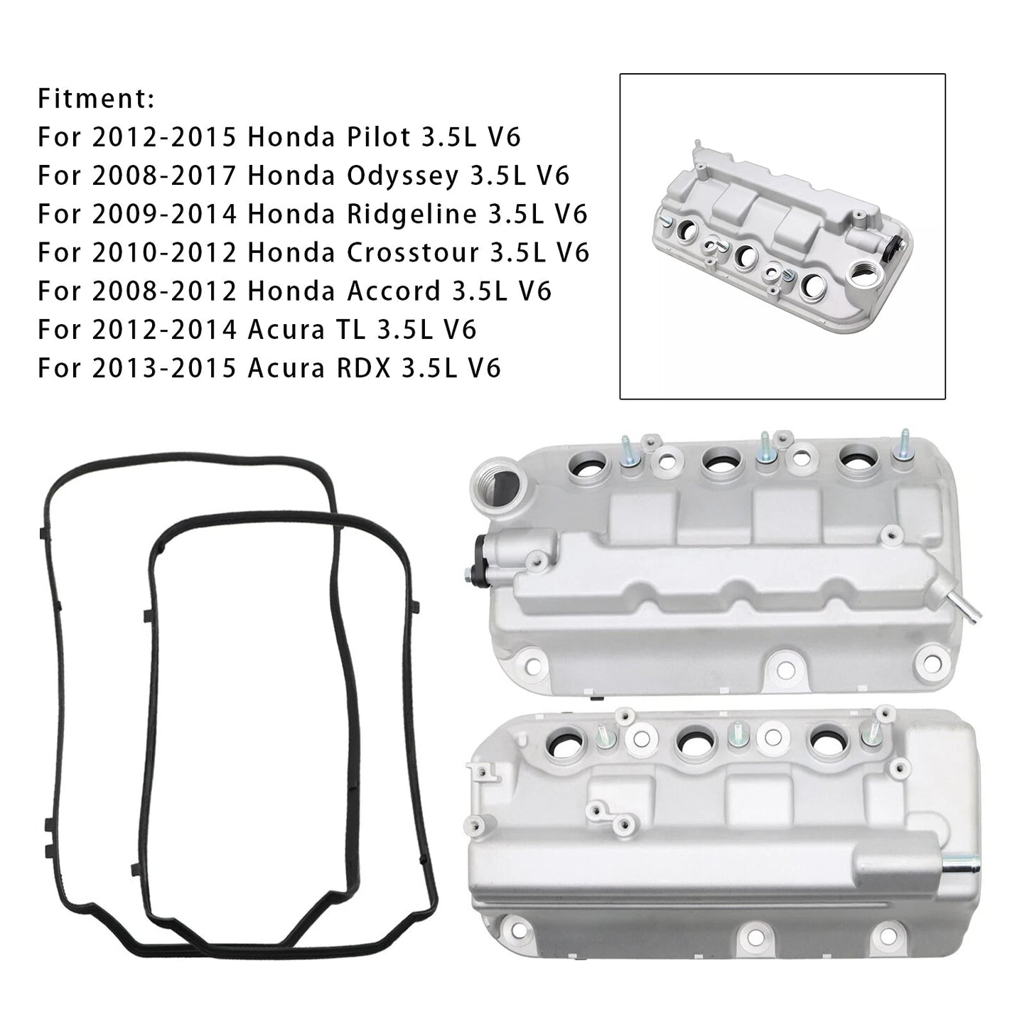 Coperchio valvola motore anteriore e posteriore Acura RDX 3.5L V6 2013-2015 2 pezzi 12310R70A00 12310R70A10