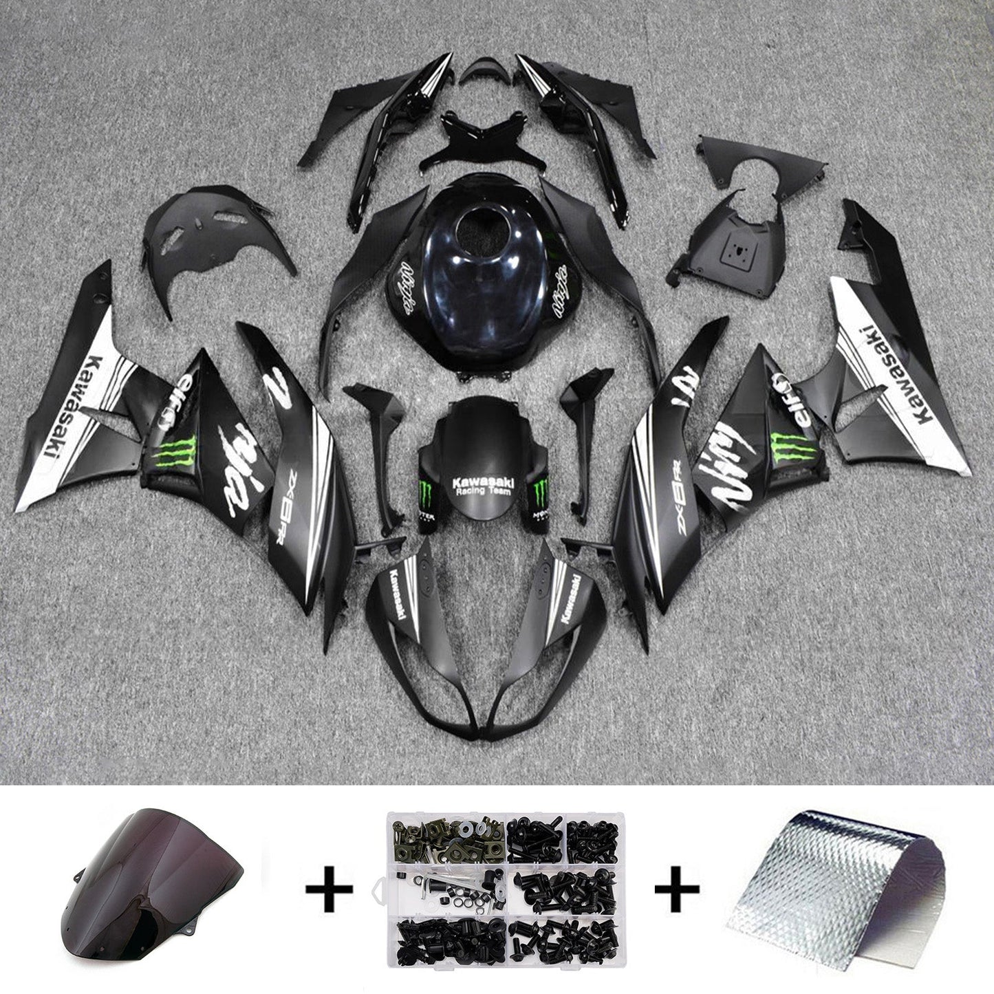 Kit carenatura iniezione in plastica ABS adatto per Kawasaki ZX6R 636 2009-2012