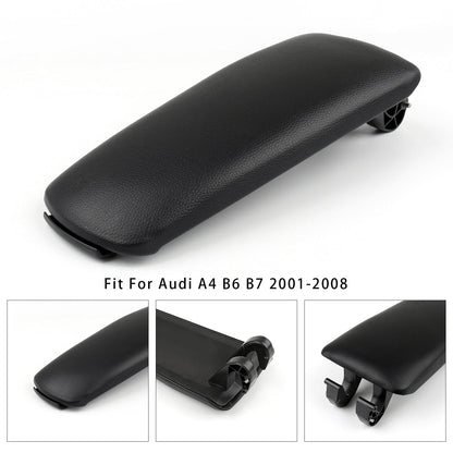 Coperchio della console centrale del bracciolo in pelle nera Audi A4 B6 B7 2001-2008 8E0864245E
