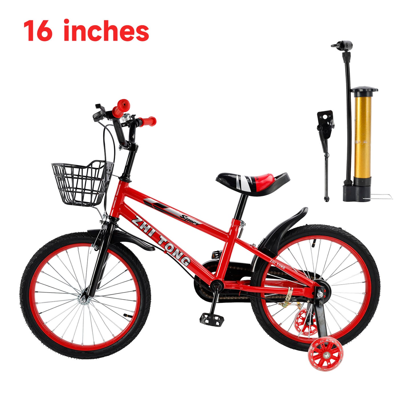 Bicicletta per bambini da 16 pollici Bicicletta per bambini e bambine con ruote ausiliarie