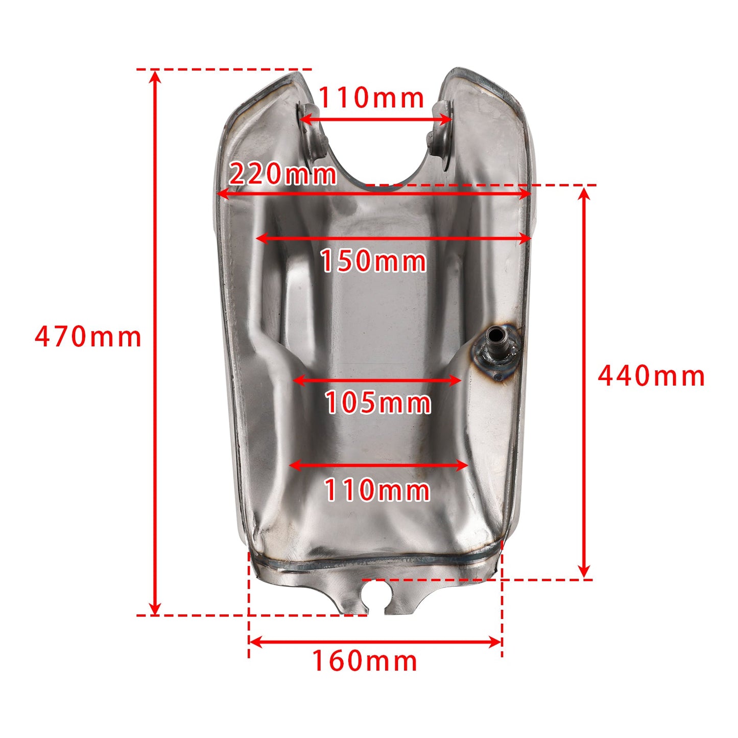 Serbatoio carburante per motocicletta non verniciato per CFmoto Mandrill Cafe Racer da 2,4 galloni e 9 litri