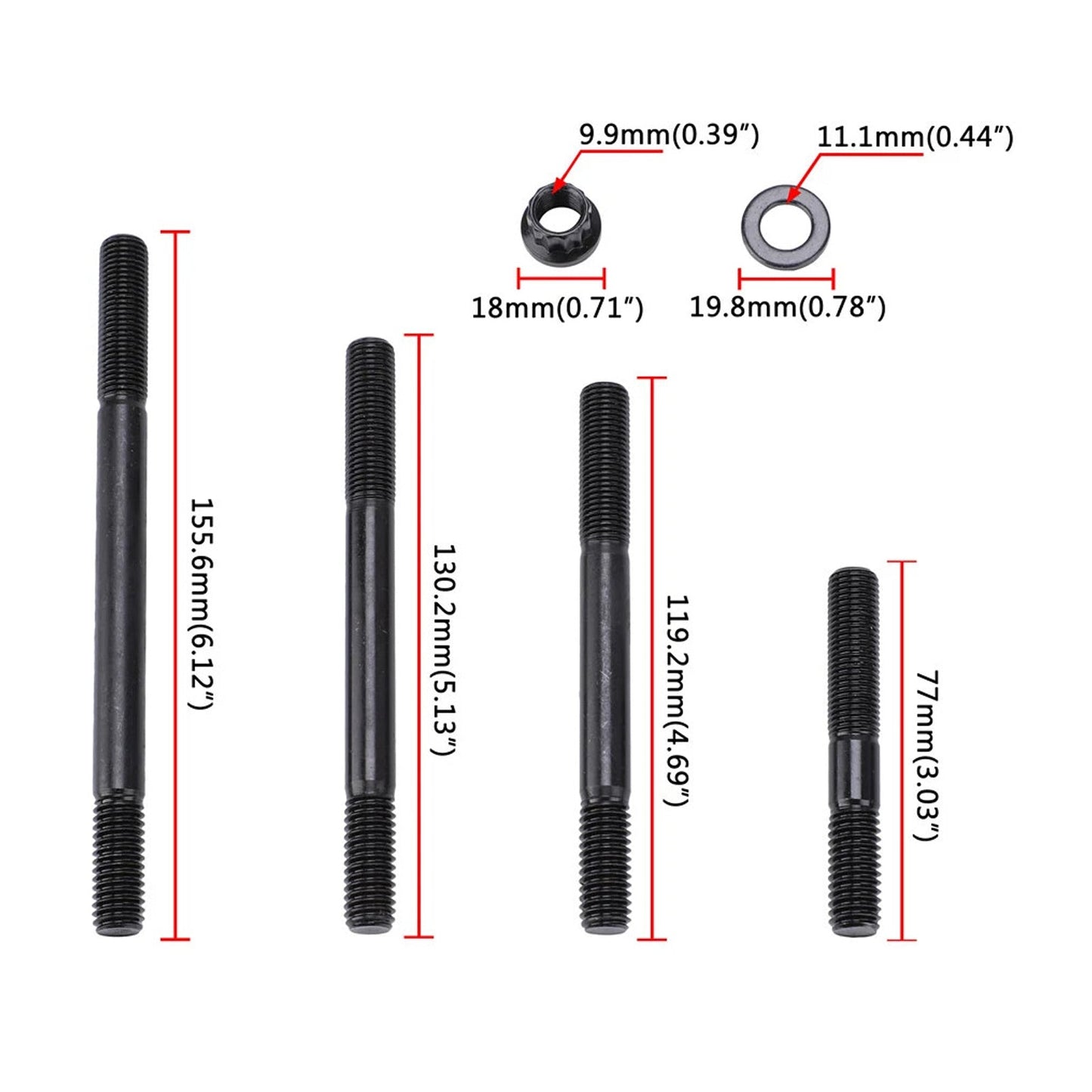 Kit perni testa Chevy BBC 454 a 12 punte, adatto per teste PCE 8 perni lunghi PCE279.1005