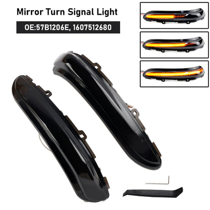 Luce di direzione sequenziale a LED fumé per specchietto laterale Peugeot Citroen