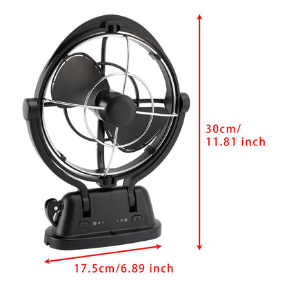 Ventola di ventilazione intelligente a bassa potenza con controllo della temperatura progettata specificamente per ambienti di navi e camper 12 V/24 V nera
