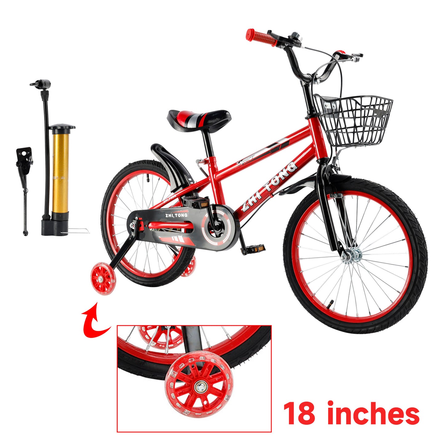 Bicicletta per bambini da 18 pollici Bicicletta per bambini e bambine con ruote ausiliarie