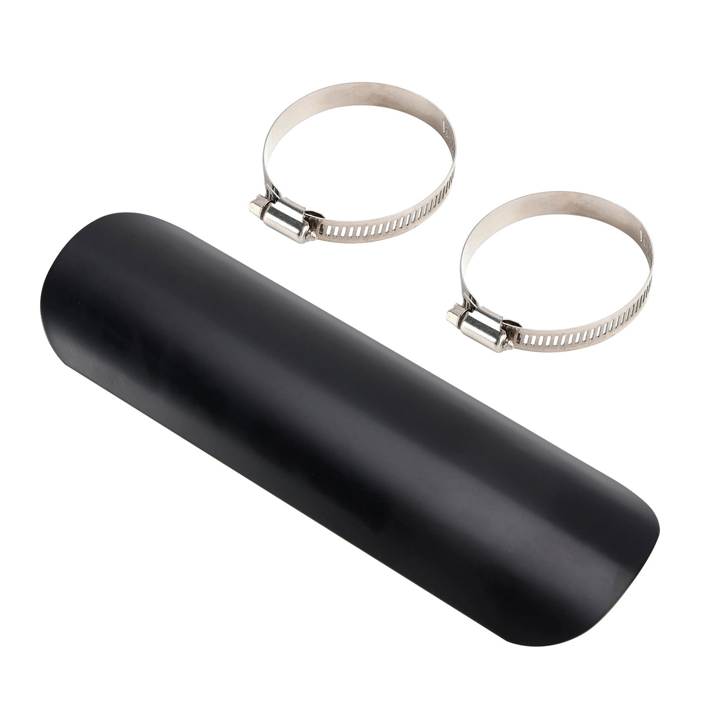 Copertura deflettore di calore per tubo di scarico in acciaio cromato per moto e scooter, colore: Nero
