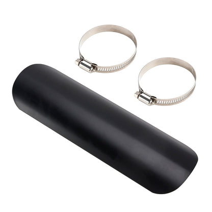 Copertura deflettore di calore per tubo di scarico in acciaio cromato per moto e scooter, colore: Nero