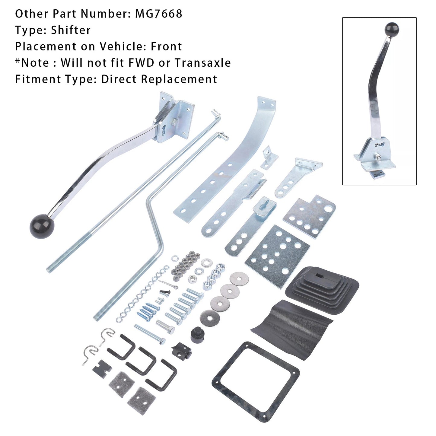 Kit di conversione universale per cambio automatico al pavimento Cruise-O-Matic DR 7668 per Ford e Mercury dal 1958 al 1986