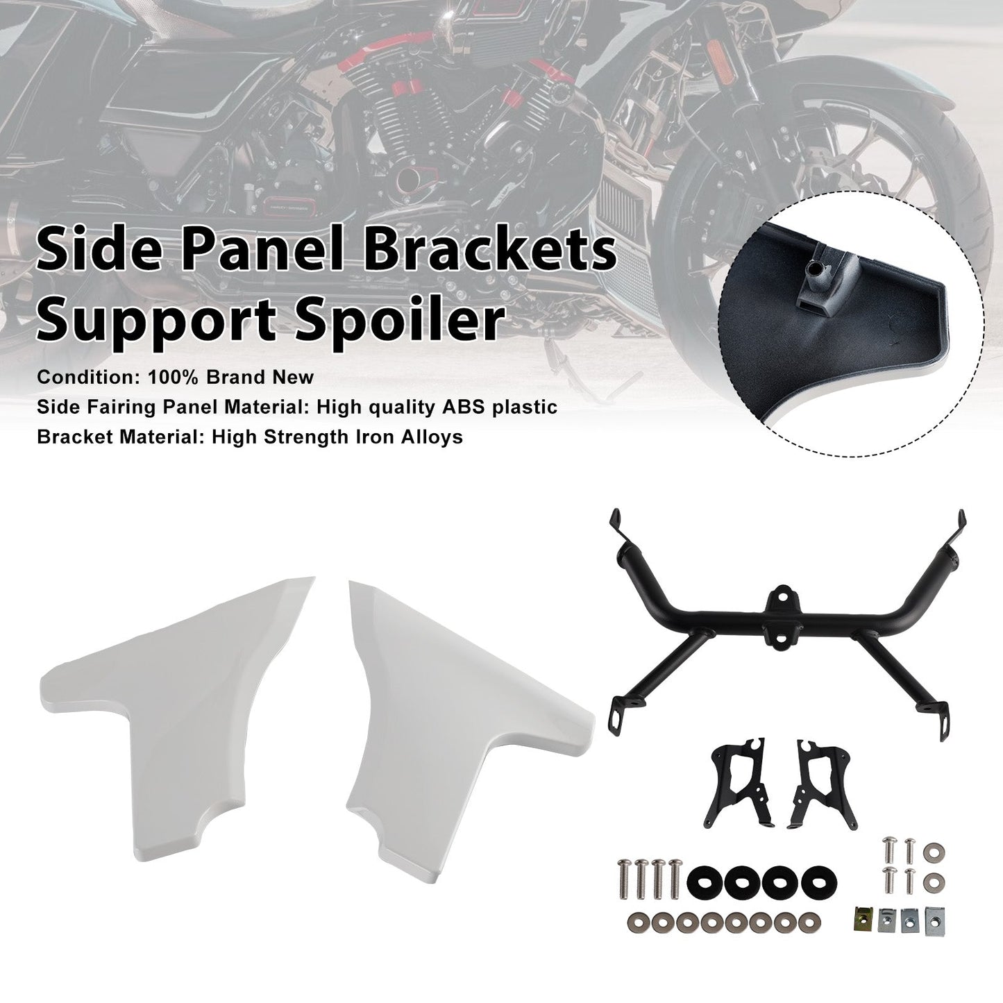 Staffe di supporto per spoiler per pannello laterale Harley CVO Road Glide dal 2024 in poi