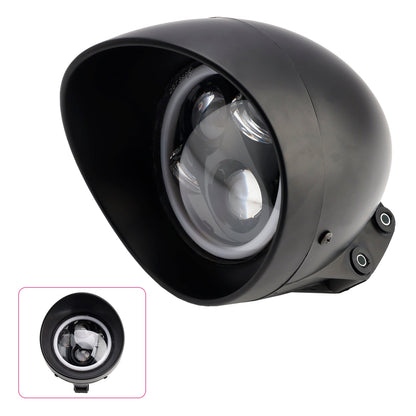 Faro anteriore da 5,75"" con faretto universale a 4 lampadine, adatto per moto, cromato