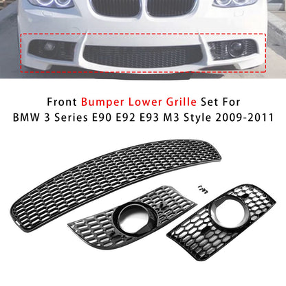 Griglia inferiore paraurti anteriore stile M3 per BMW Serie 3 E90 E92 E93 2009-2011