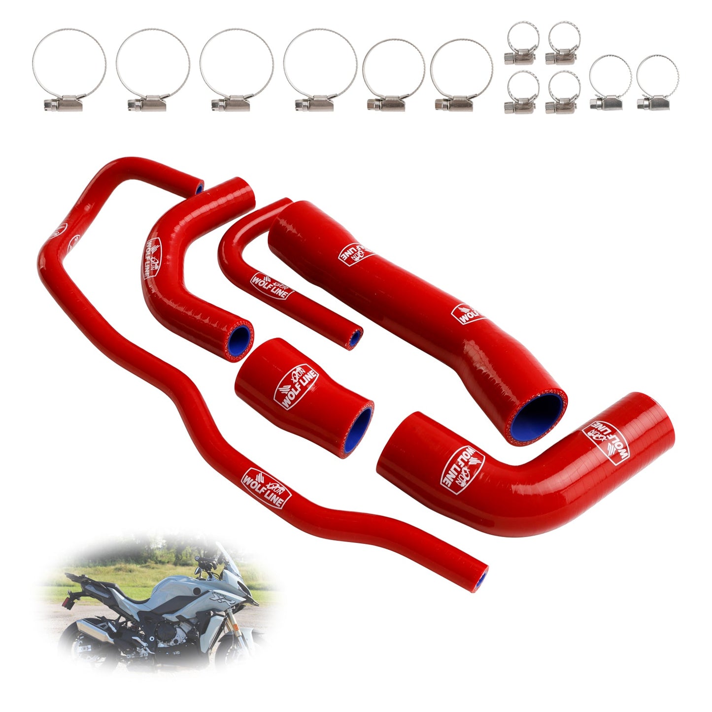 Kit tubo flessibile refrigerante radiatore in silicone BMW S1000XR 2021-2024