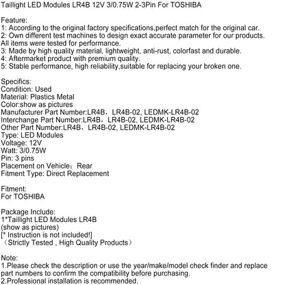 Moduli LED per fanali posteriori LR4B 12V 3/0,75W 2-3 pin per TOSHIBA