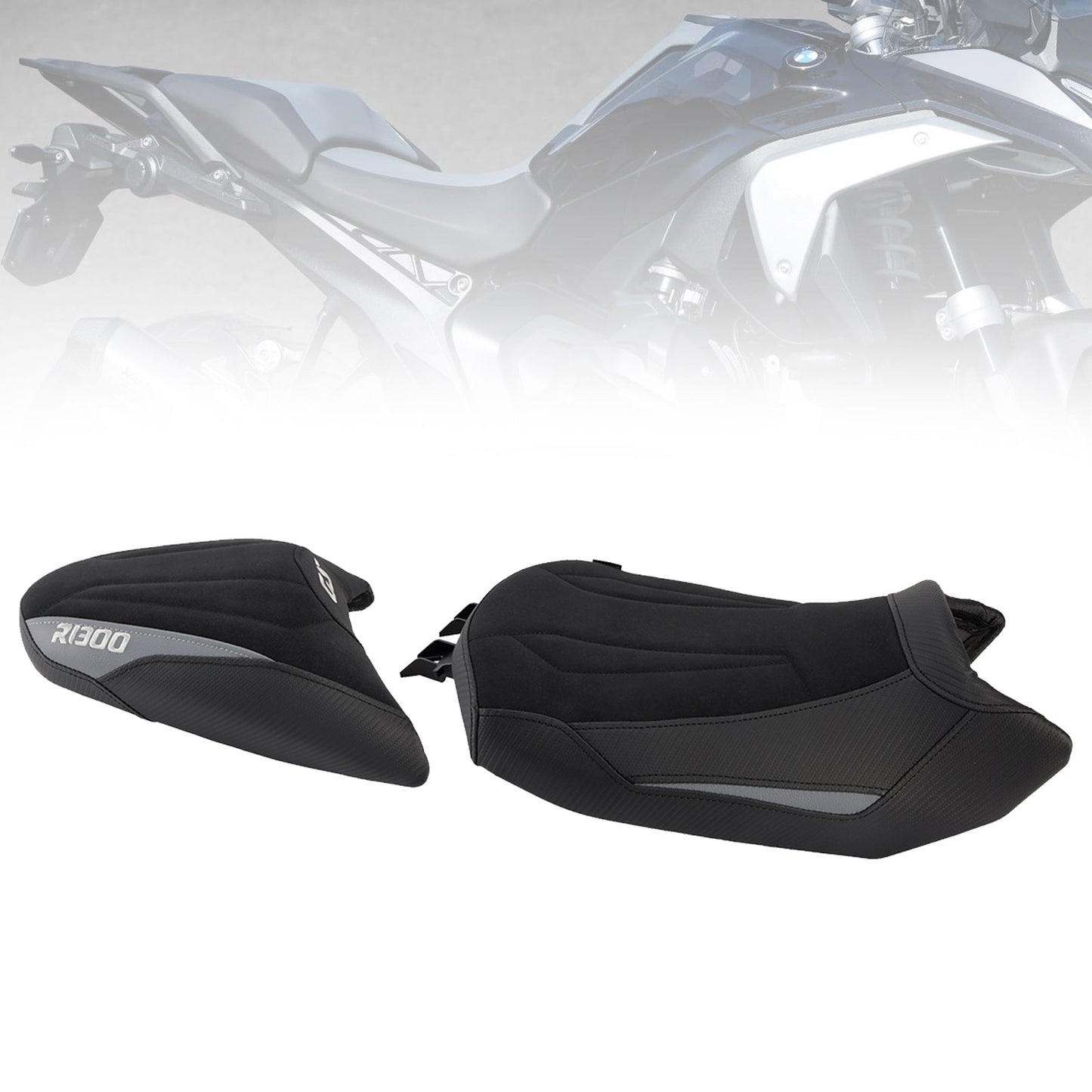 2024-2025 Per BMW R1300GS R 1300 GS Parte anteriore inferiore con sedile posteriore conducente passeggero grigio