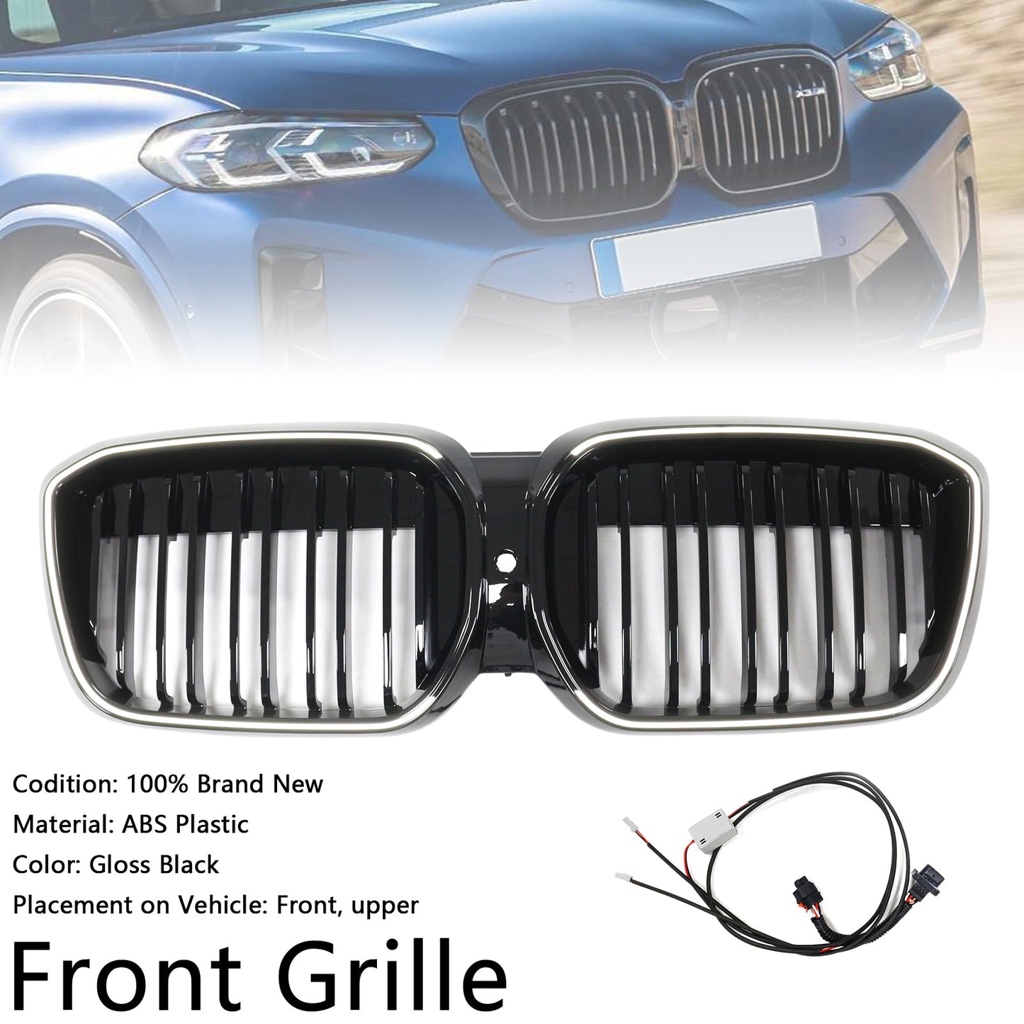 Griglia anteriore a doppio rene nera lucida BMW IX3 G08 LCI 2022-2024