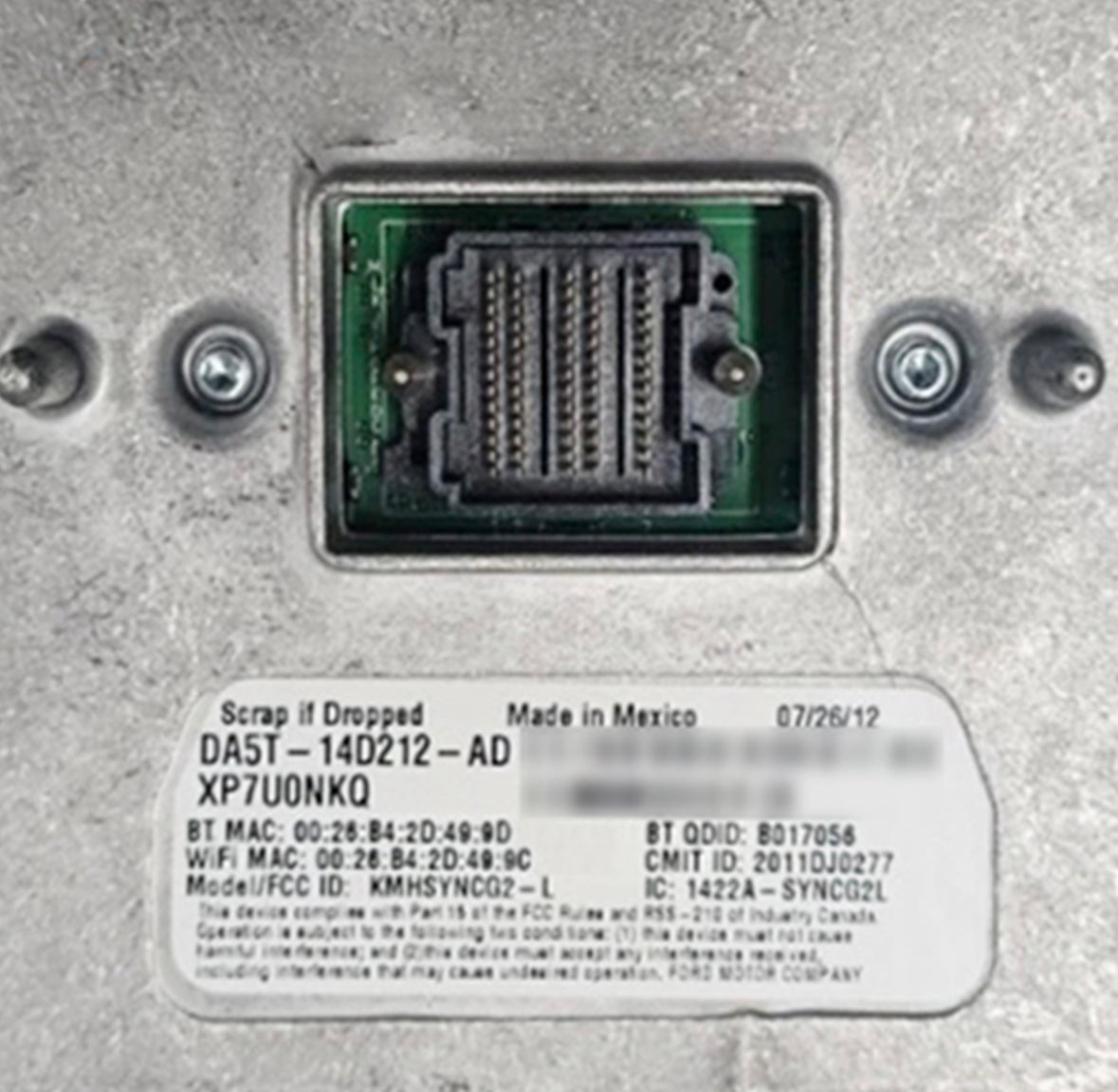 Modulo di navigazione Sync 2 APIM per Ford Vin programmato NAV DA8T-14F239-BK