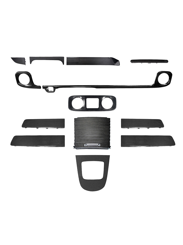 Set di pannelli di rivestimento interno per cruscotto in fibra di carbonio a secco per Mercedes W465 G550 G580 G63, 2025+