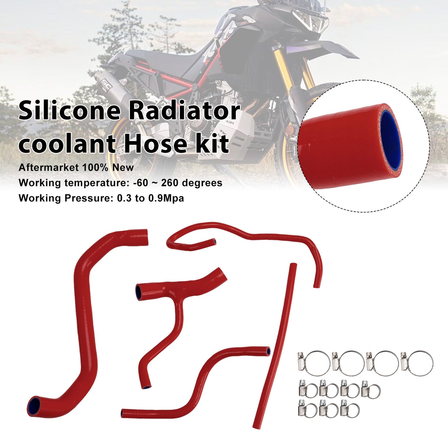 Tubo flessibile del liquido di raffreddamento del radiatore in silicone Aprilia Tuareg 660 2022-2025