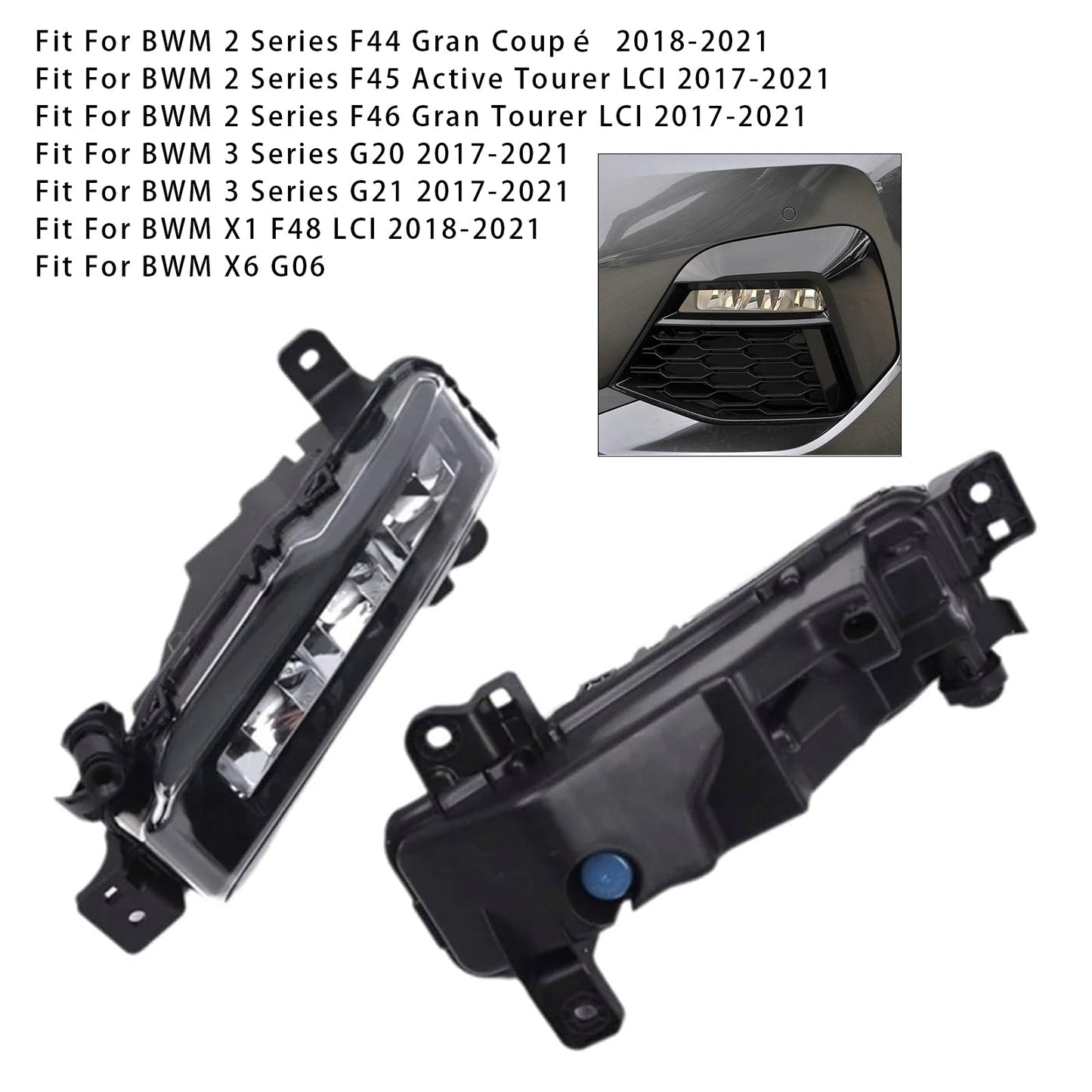 Coppia di fendinebbia a LED per paraurti anteriore per BMW G20 G21 X1 F48 LCI F45 F46 63178089526