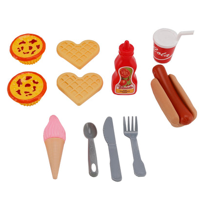 Set da cucina con cibo, gelato, bevande e uova, giocattolo per bambini