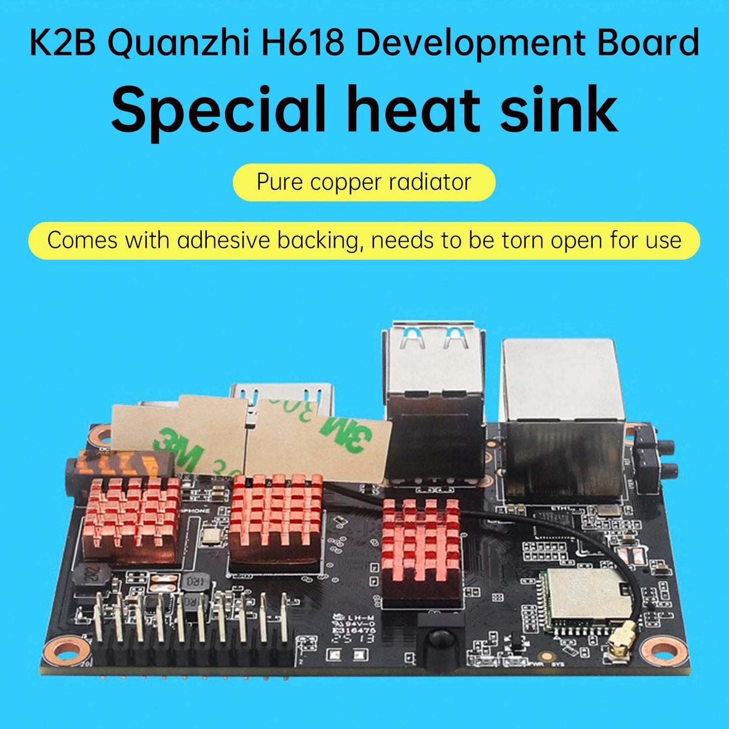 Dissipatore di calore per scheda di sviluppo Quanzhi H618, radiatore in rame puro per Kickpi K2B