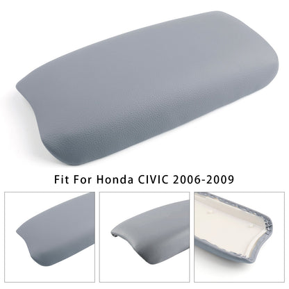Coperchio della console centrale del bracciolo in pelle grigia per Honda CIVIC 2006-2009