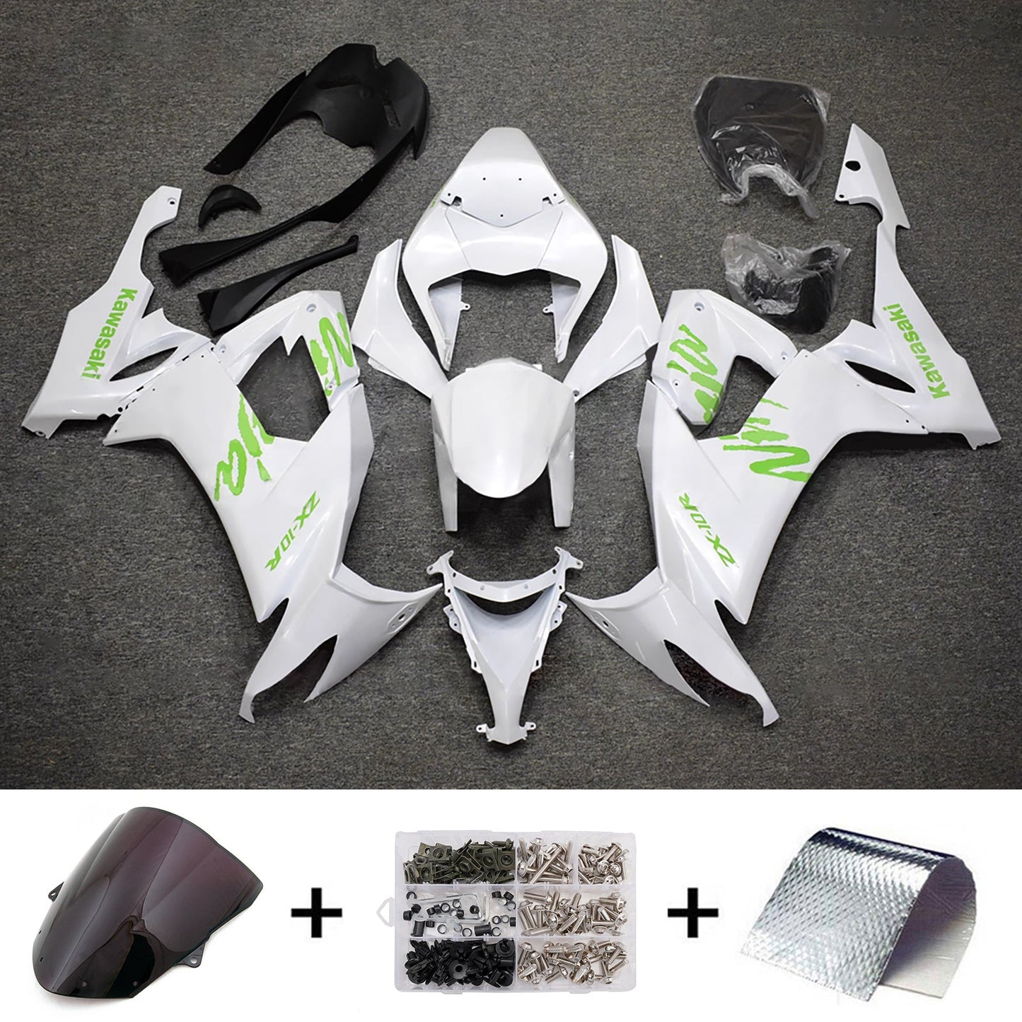 Kit carenatura iniezione in plastica ABS adatto per Kawasaki ZX10R 2008-2010
