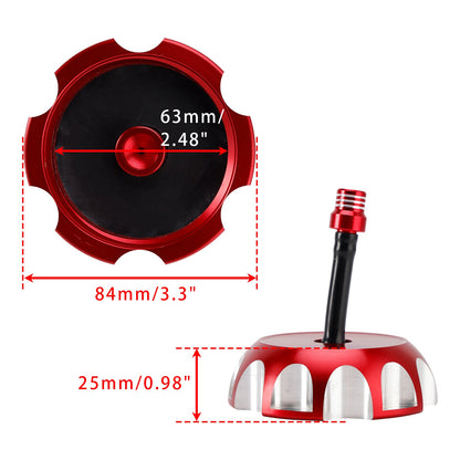 Tappo serbatoio carburante in alluminio con sfiato rosso per Yamaha Raptor YFM 250/350/660R YFZ450