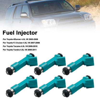 6 pezzi Iniettore carburante 23250-31060 Adatto per Toyota Tacoma 4Runner FJ Cruiser 23250-31010