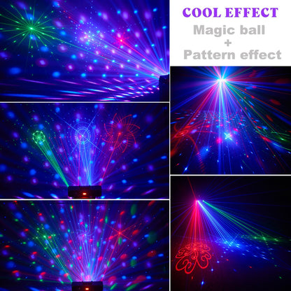 Luce di proiezione stroboscopica UV con sfera magica laser 5 in 1 da 96 immagini con telecomando