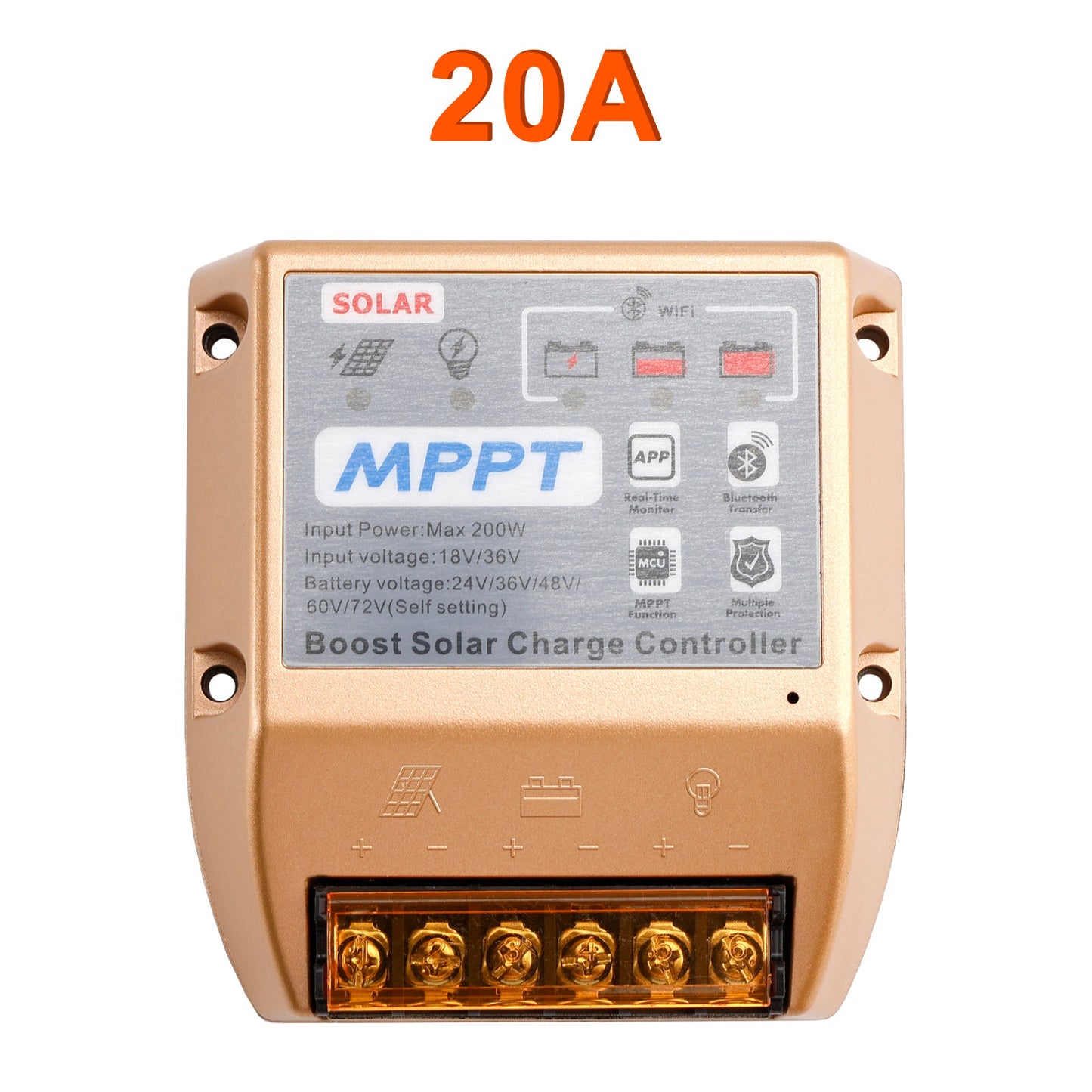 Regolatore solare MPPT Boost 10A/20A/30A 24V36V48V60V72V APP mobile Controllo intelligente