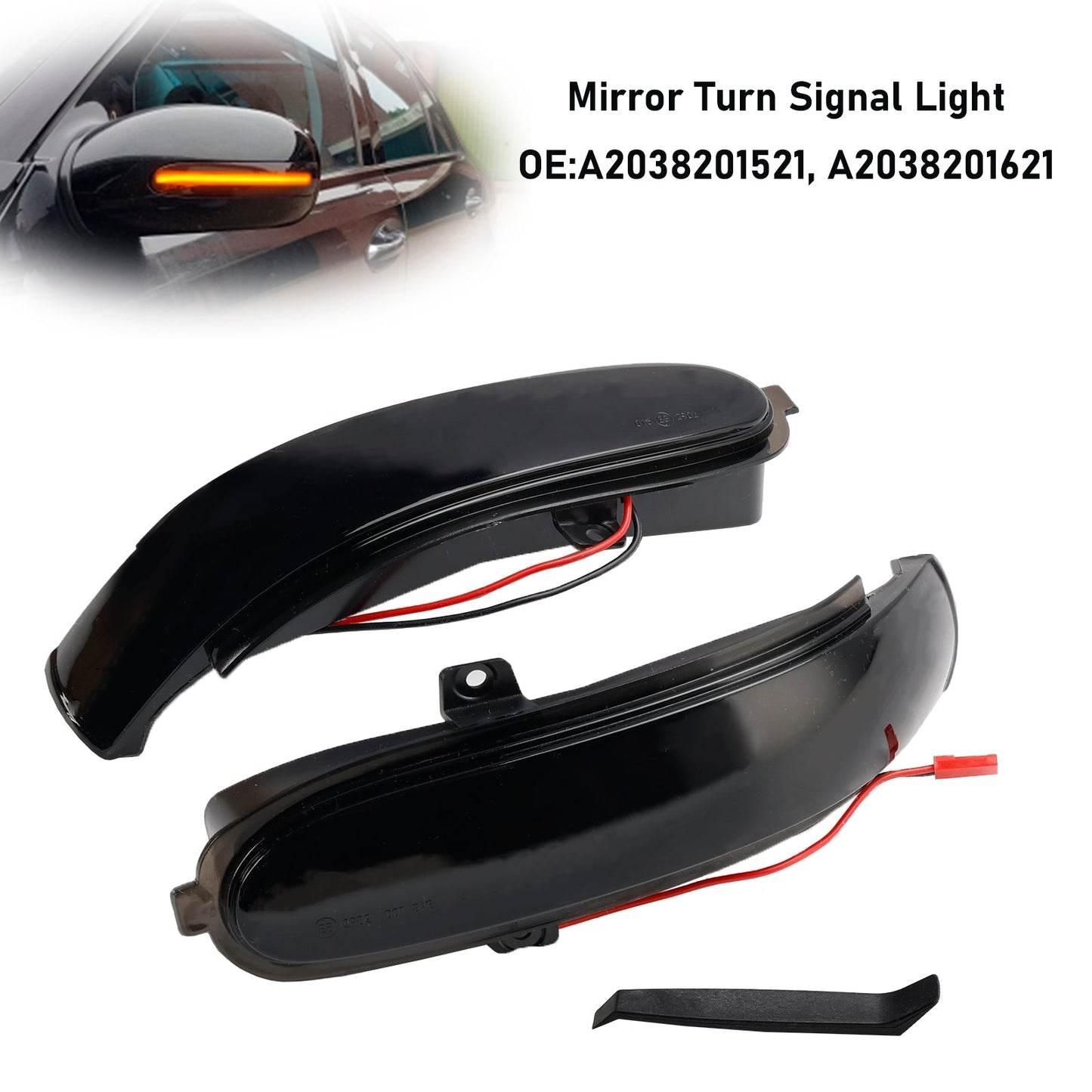 Luce di direzione sequenziale a LED fumé per specchietto laterale per Mercedes-Benz C W203