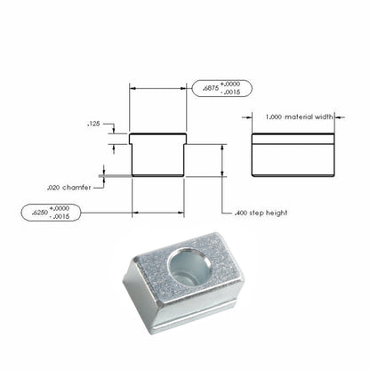 Kurt Style Vise Step Keys 4140 Acciaio 11/16 X 5/8 pollici