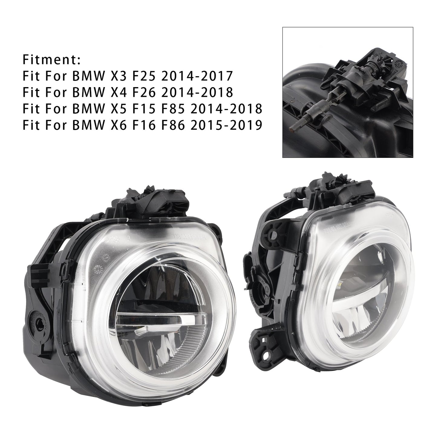 Coppia di fendinebbia anteriori a LED per BMW X3 F25 X4 F26 X5 F15 X6 F16 63177317252