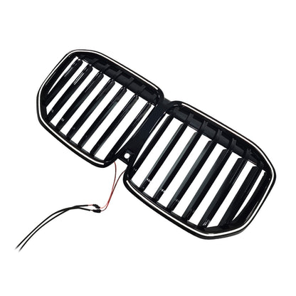 Griglia paraurti anteriore a linea singola nera con LED per BMW X7 G07 2023-2026