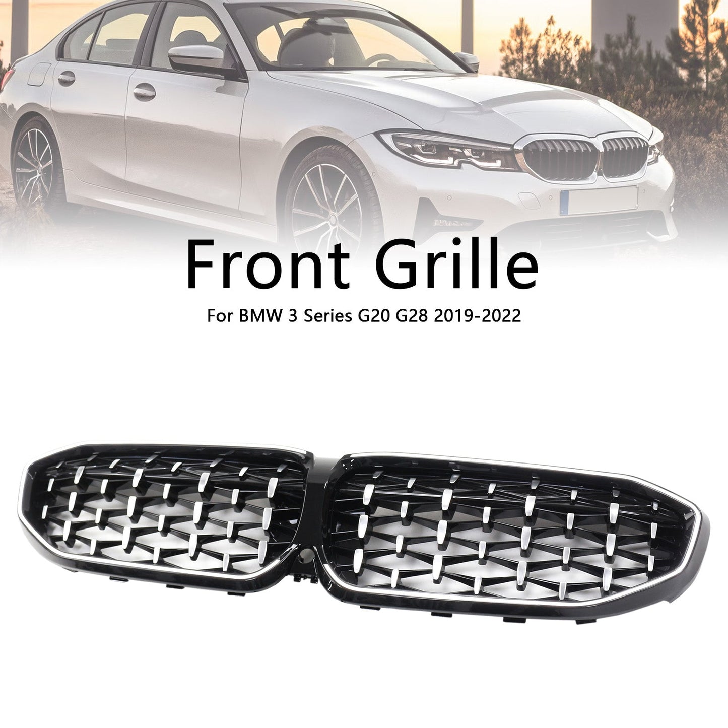 Griglia a doppio rene con diamante cromato BMW Serie 3 G20 2019-2022 51138072085