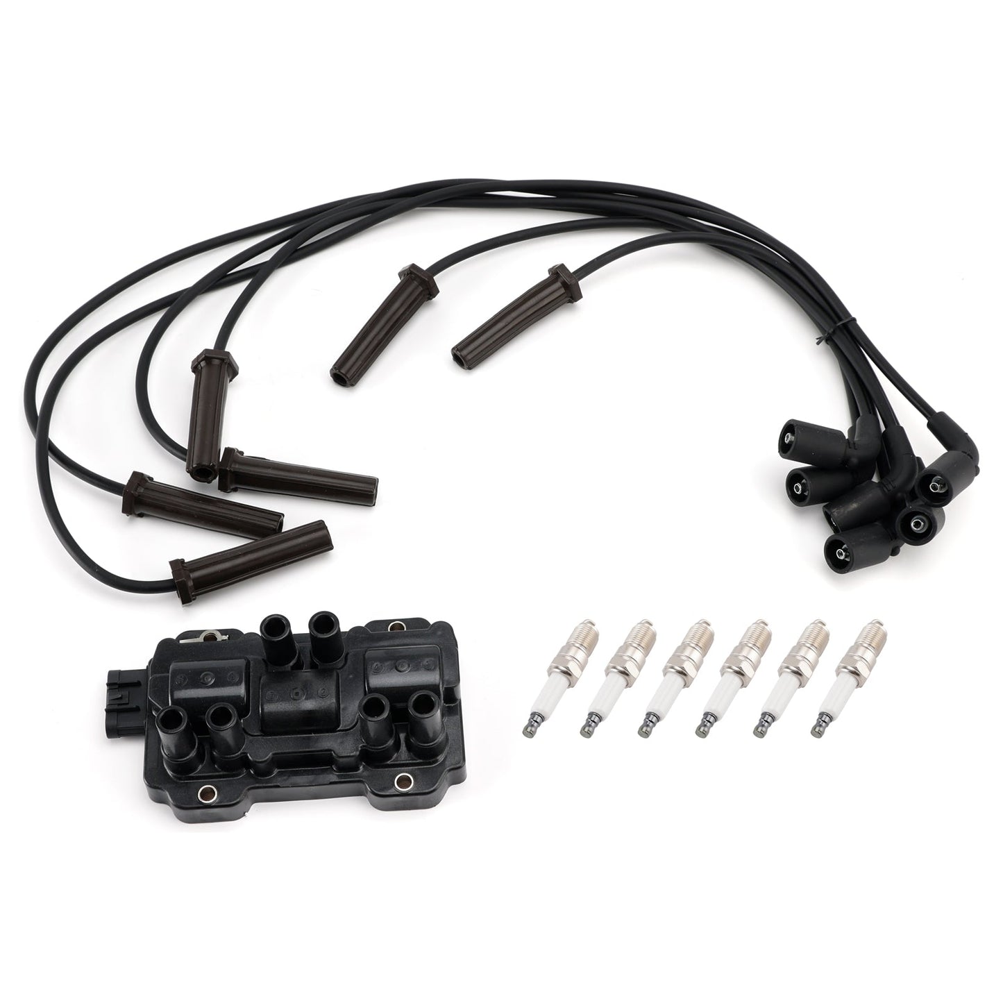 1 bobina di accensione + 6 candele + 6 cavi UF434 per Chevrolet GMC Pontiac