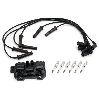 1 bobina di accensione + 6 candele + 6 cavi UF434 per Chevrolet GMC Pontiac