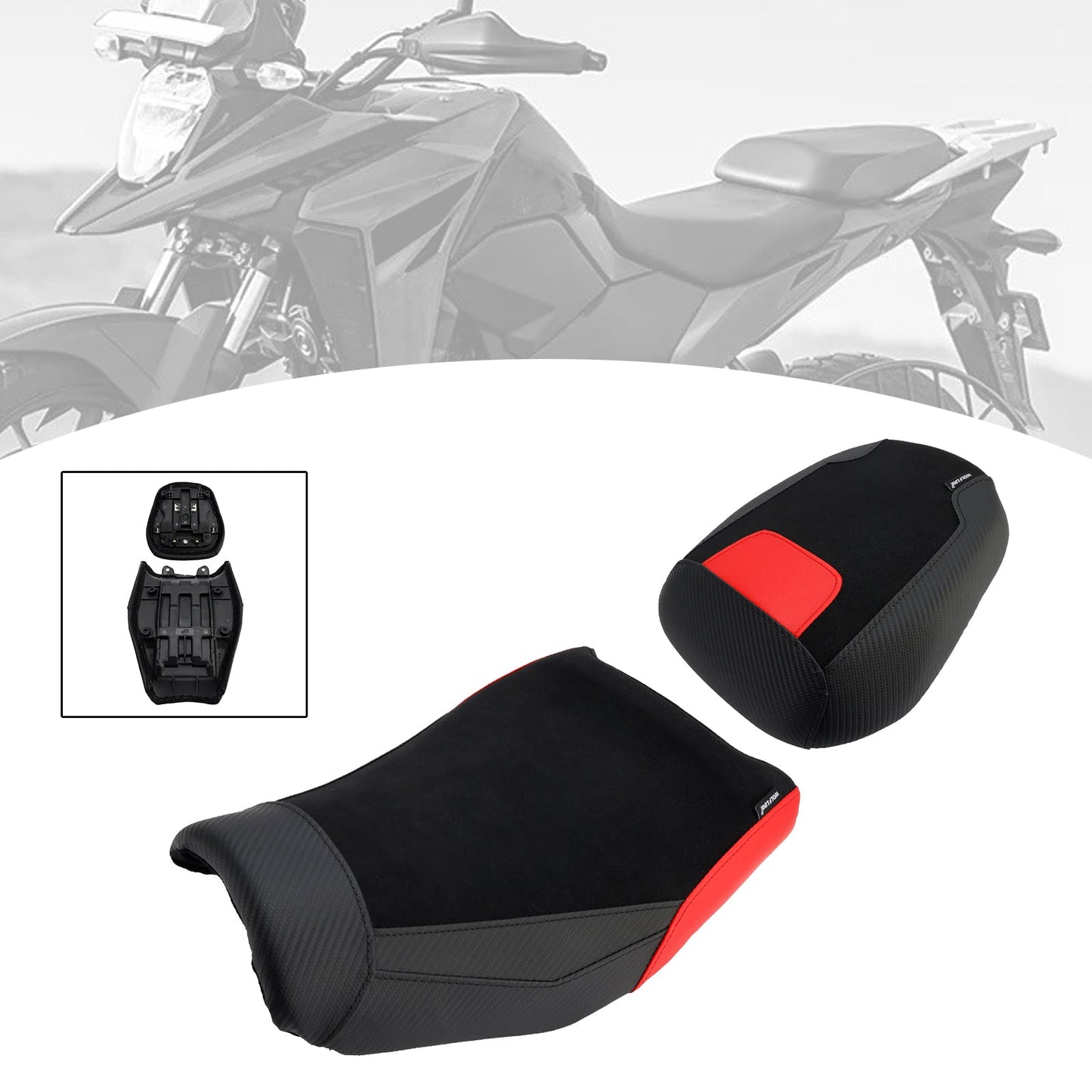 Kit cuscini passeggero Raider anteriori e posteriori per Suzuki V-Strom 250Sx 2024-2025, colore rosso