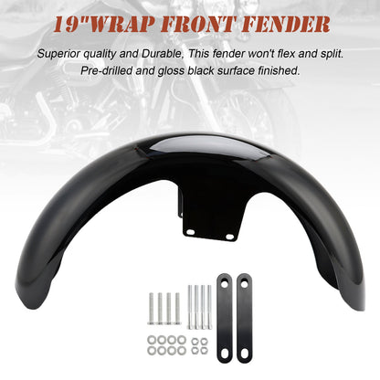 Parafango anteriore avvolgente da 19"" in ABS per Touring Electra Street Road Glide Baggers FLHT FLHR