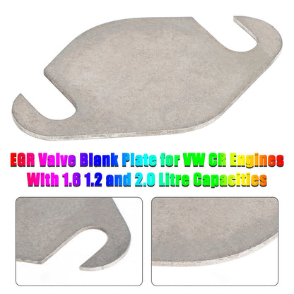 Piastra cieca per valvola EGR per motori VW CR con capacità 1,6, 1,2 e 2,0 litri