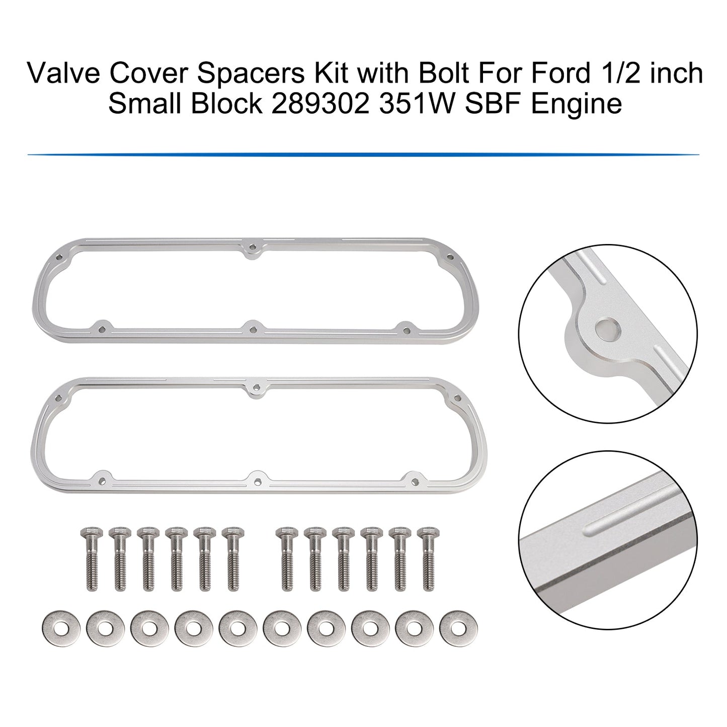 Kit distanziali per coperchio valvole con bulloni per Ford Small Block da 1/2 pollice 289 302 351W